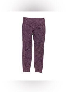 Athleta Athletic Leggings In Maroon/Burgundy Stripes Size Medium